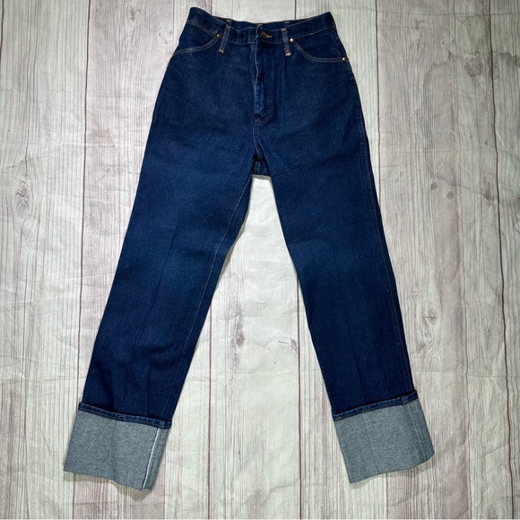 Women’s Vintage Made in the USA Wrangler Long Inseam Dark Denim Jeans Size 12 - Picture 1 of 7